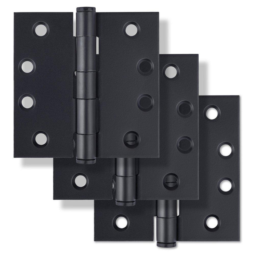 Westcraft Matte Black 4 in. Steel Door Hinge (Pack of 3) 