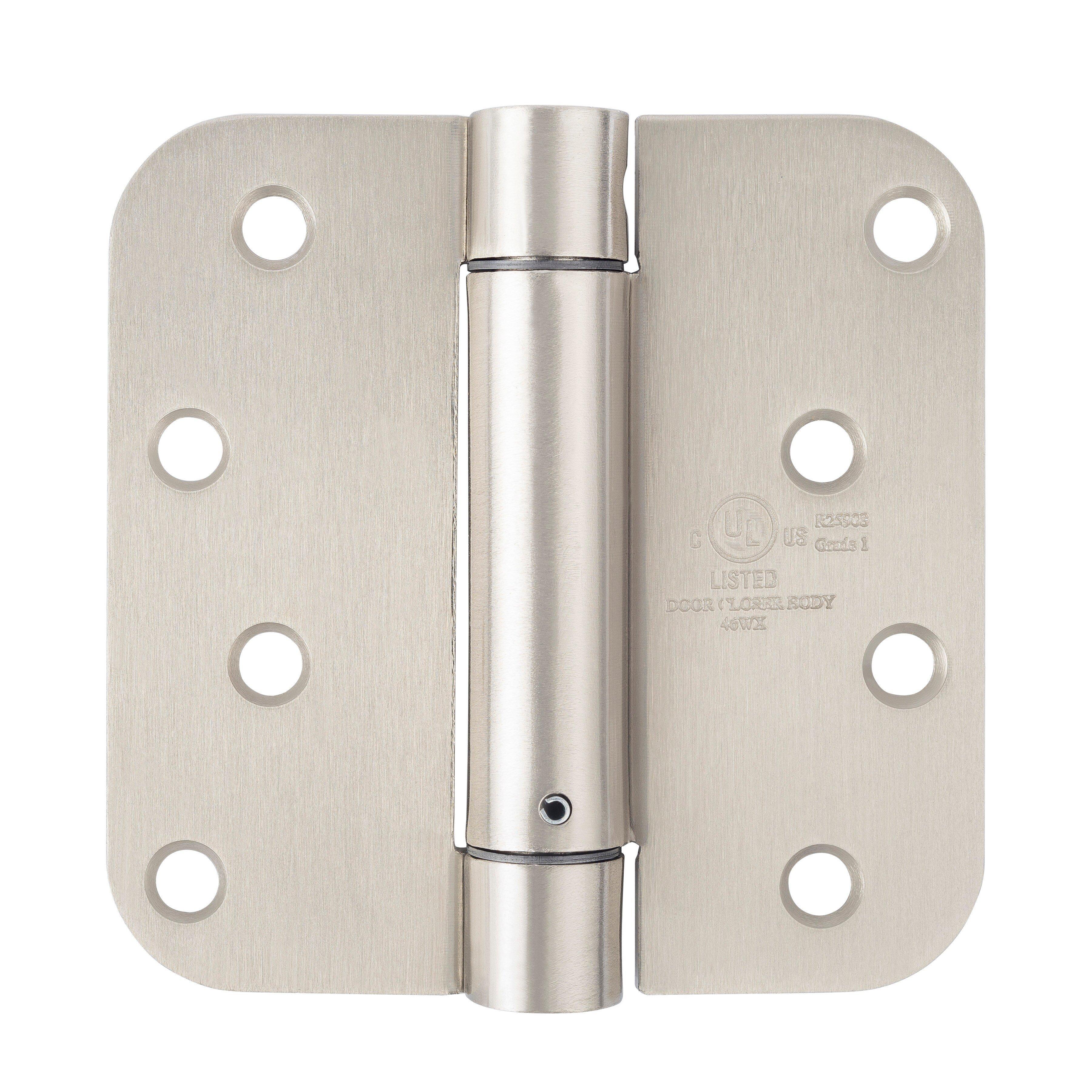 Westcraft Satin Nickel 4 in. Steel Spring Door Hinge (Pack of 2) 