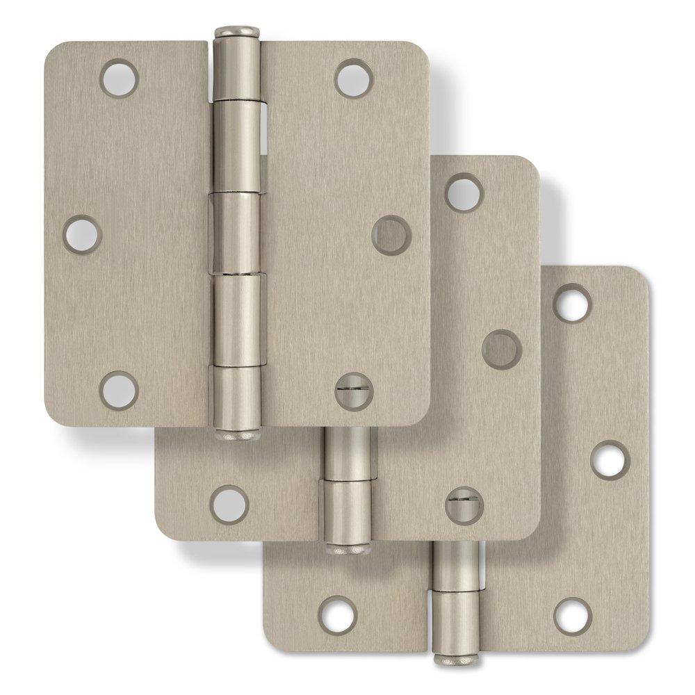 Westcraft Satin Nickel 3-1/2 in. Steel Door Hinge (Pack of 3) 