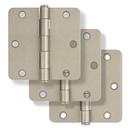 Westcraft Satin Nickel 3-1/2 in. Steel Door Hinge (Pack of 3) 