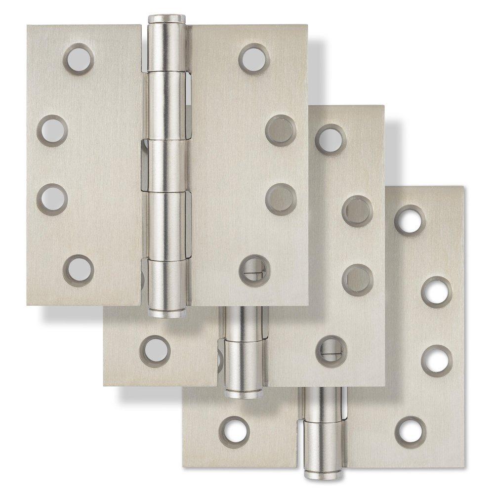 Westcraft Satin Nickel 4 in. Steel Door Hinge (Pack of 3) 