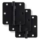 Westcraft Matte Black 3-1/2 in. Steel Door Hinge (Pack of 3) 