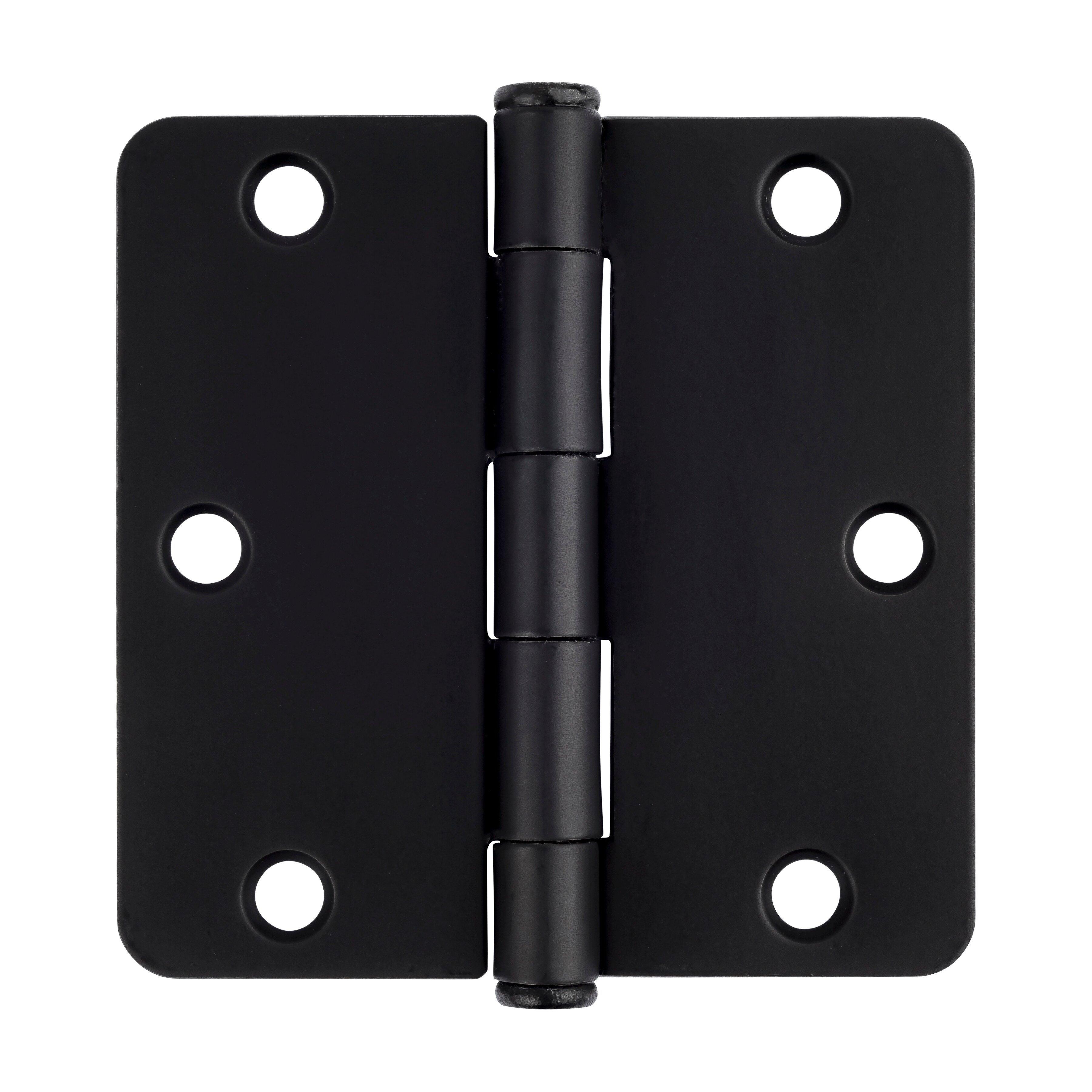 Westcraft Matte Black 3-1/2 in. Steel Door Hinge (Pack of 3) 