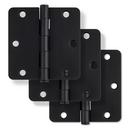 Westcraft Matte Black 3-1/2 in. Steel Door Hinge (Pack of 3) 