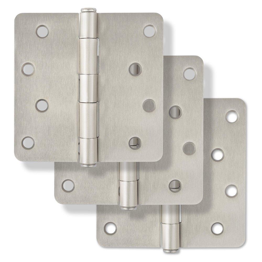 Westcraft Satin Nickel 4 in. Steel Door Hinge (Pack of 3) 