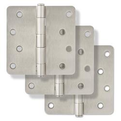 4 in. Steel Door Hinge in Satin Nickel (Pack of 3)
