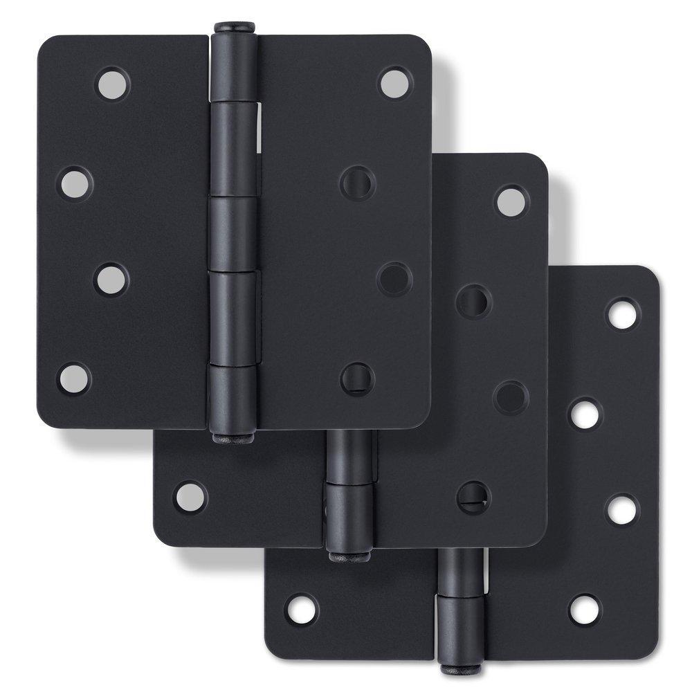 Westcraft Matte Black 4 in. Steel Door Hinge (Pack of 3) 