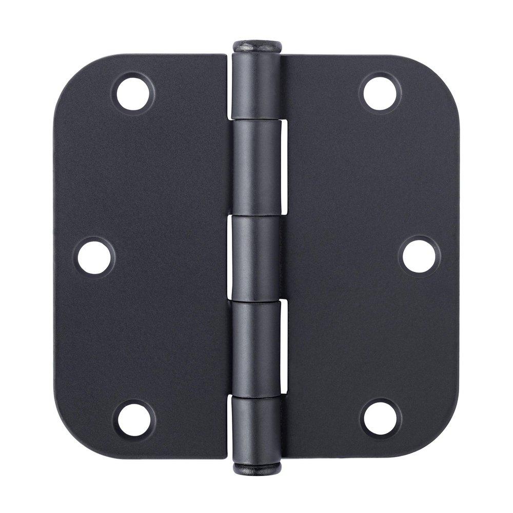 Westcraft Matte Black 3-1/2 in. Steel Door Hinge (Pack of 2) 