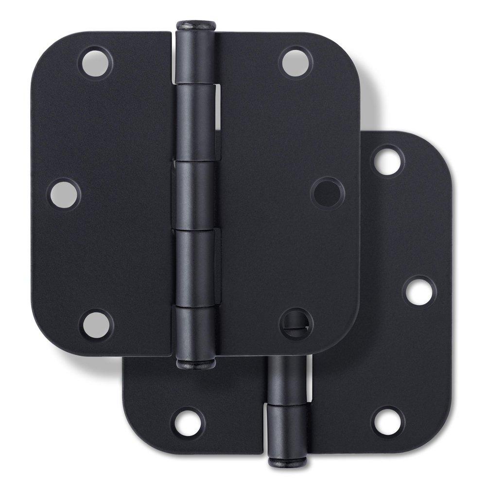 Westcraft Matte Black 3-1/2 in. Steel Door Hinge (Pack of 2) 