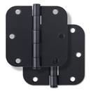 Westcraft Matte Black 3-1/2 in. Steel Door Hinge (Pack of 2) 