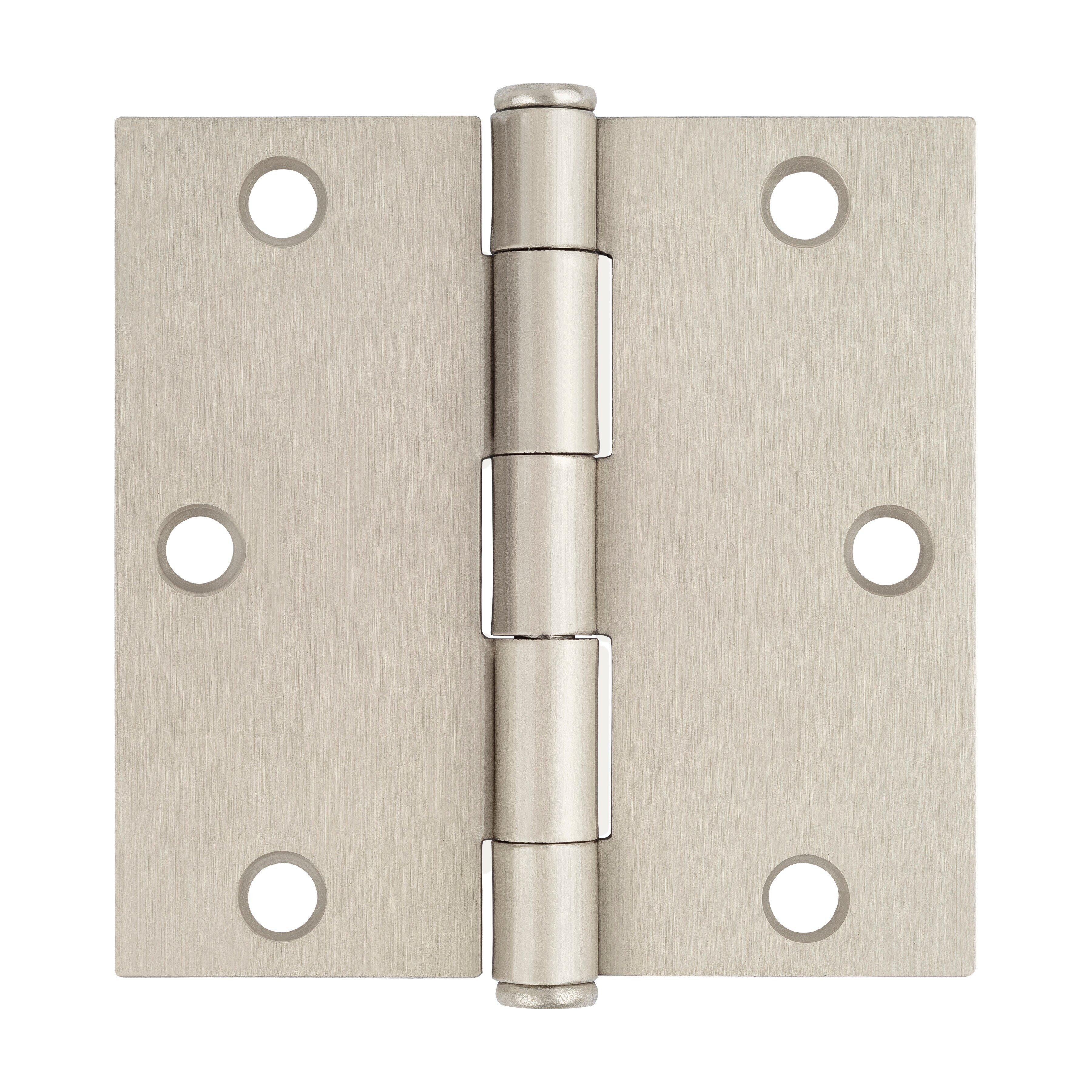 Westcraft Satin Nickel 3-1/2 in. Steel Door Hinge (Pack of 3) 