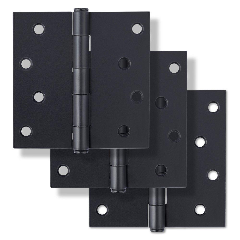 Westcraft Matte Black 4 in. Steel Door Hinge (Pack of 2) 