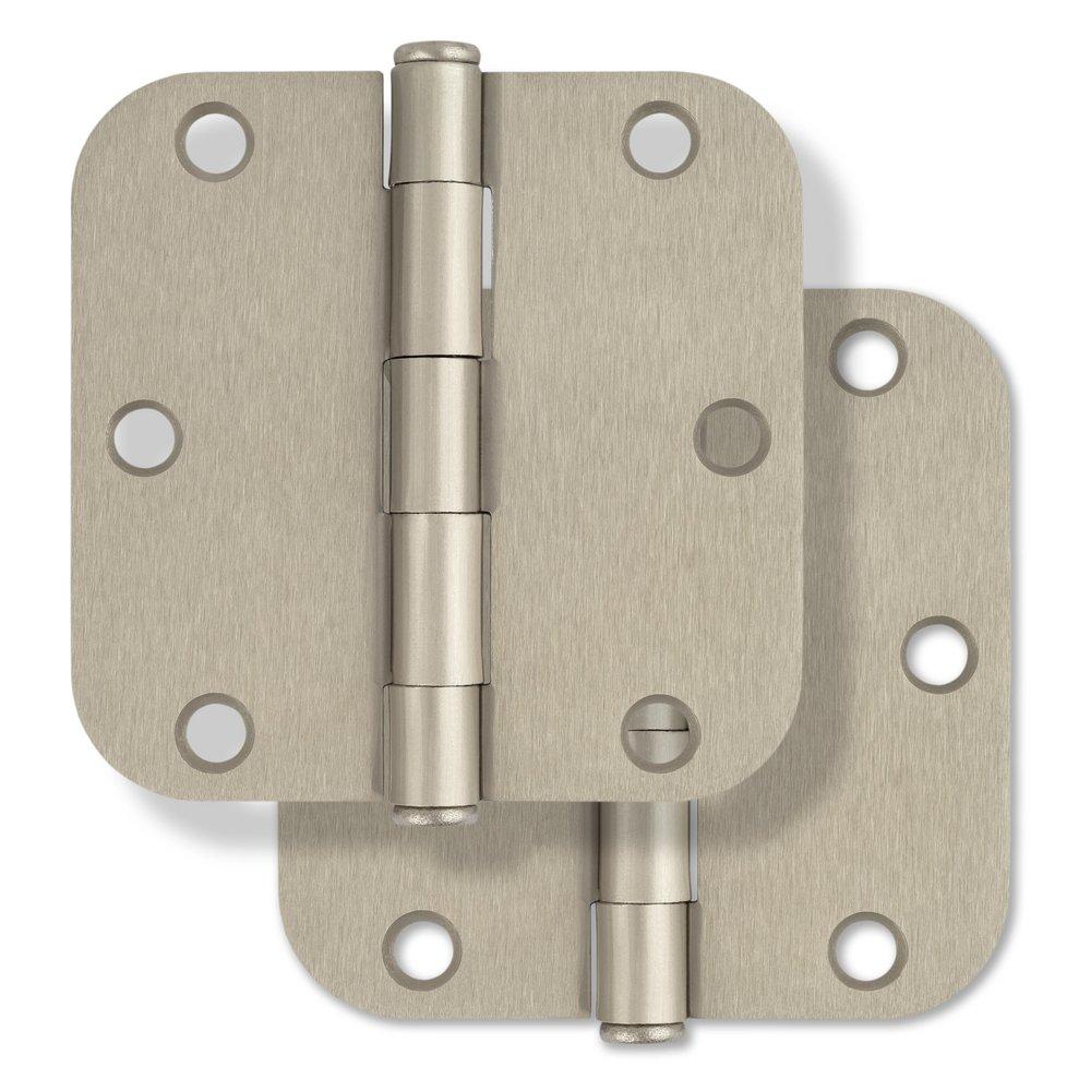 Westcraft Satin Nickel 3-1/2 in. Steel Door Hinge (Pack of 2) 
