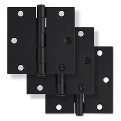3-1/2 in. Steel Door Hinge in Matte Black (Pack of 3)