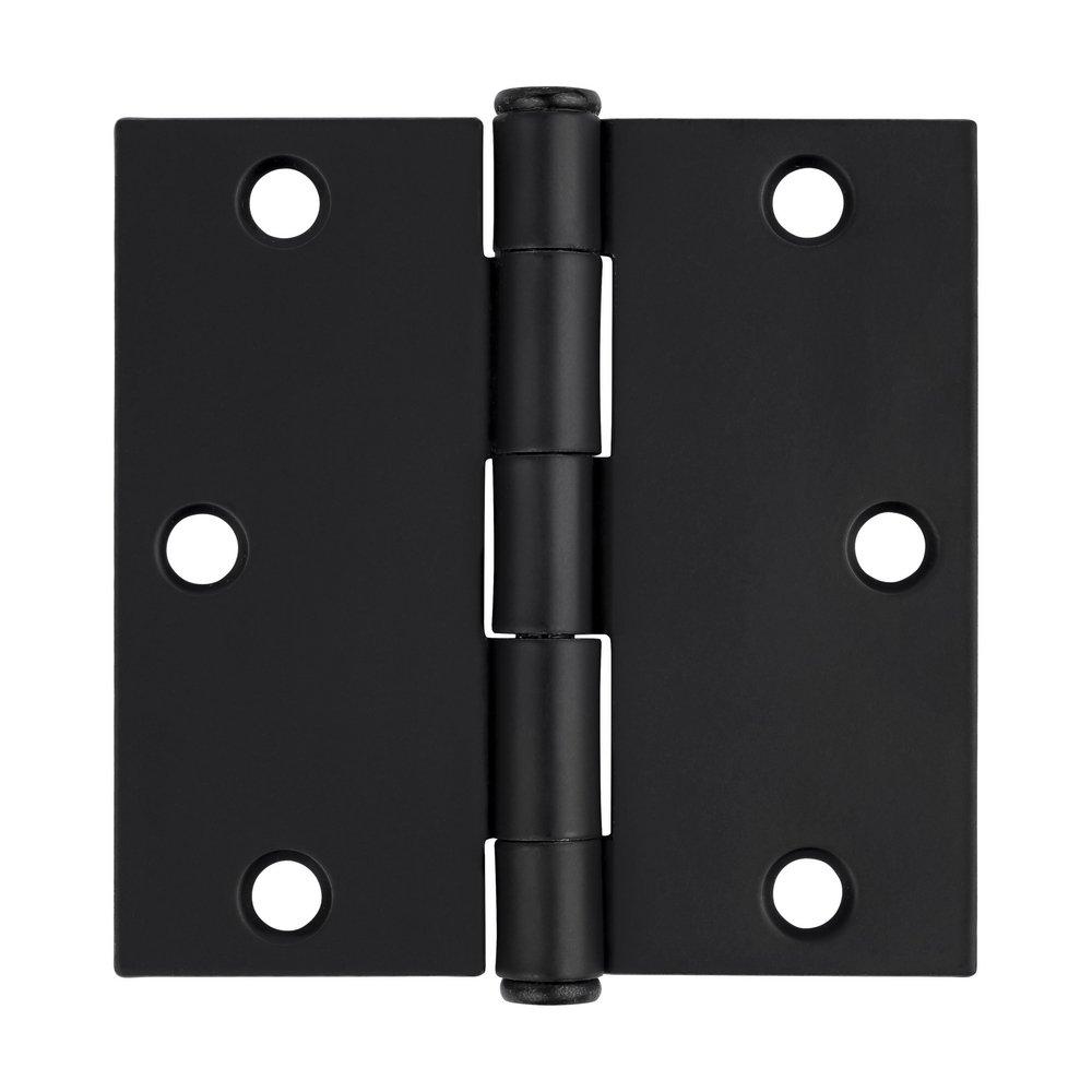 Westcraft Matte Black 3-1/2 in. Steel Door Hinge (Pack of 3) 