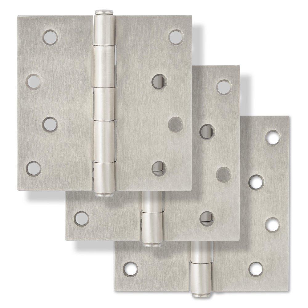 Westcraft Satin Nickel 4 in. Steel Door Hinge (Pack of 2) 