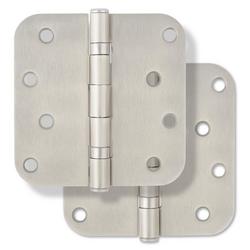 4 in. Steel Ball Bearing Door Hinge in Satin Nickel (Pack of 2)