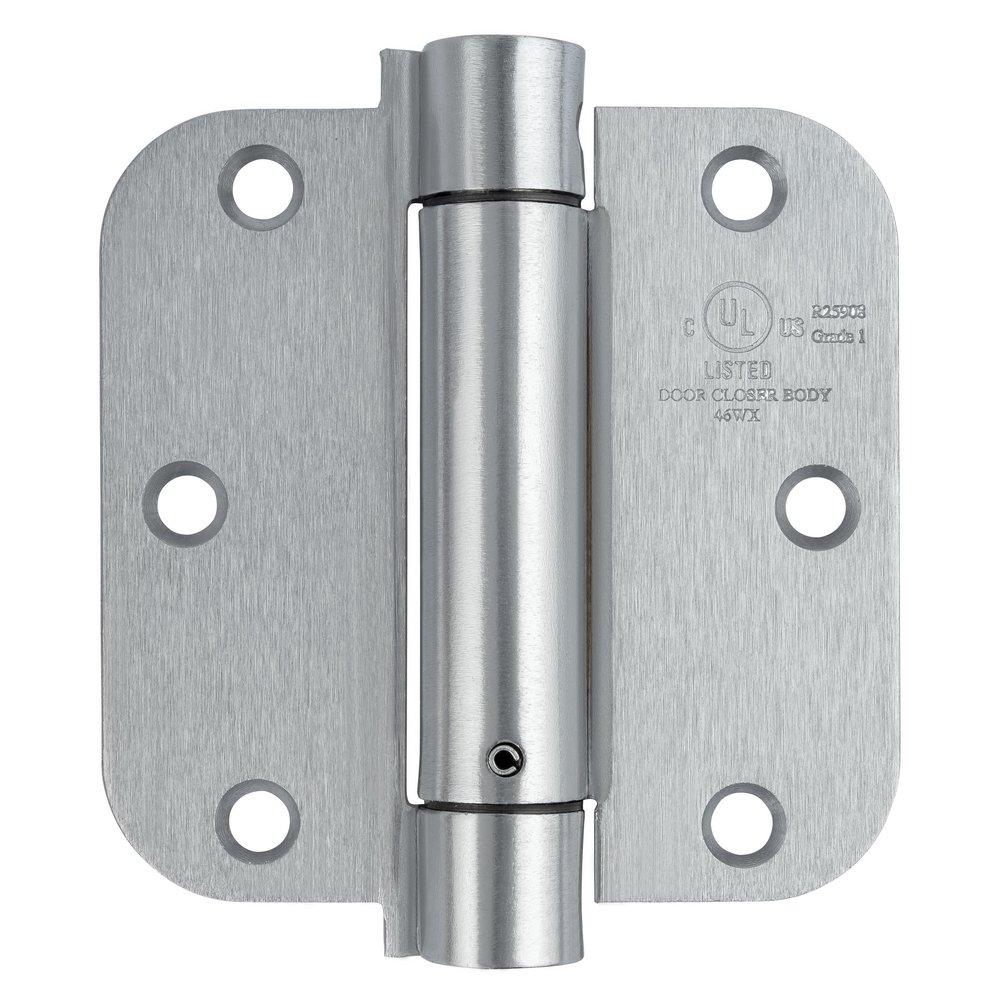 Westcraft Satin Chrome 3-1/2 in. Steel Spring Door Hinge (Pack of 2) 