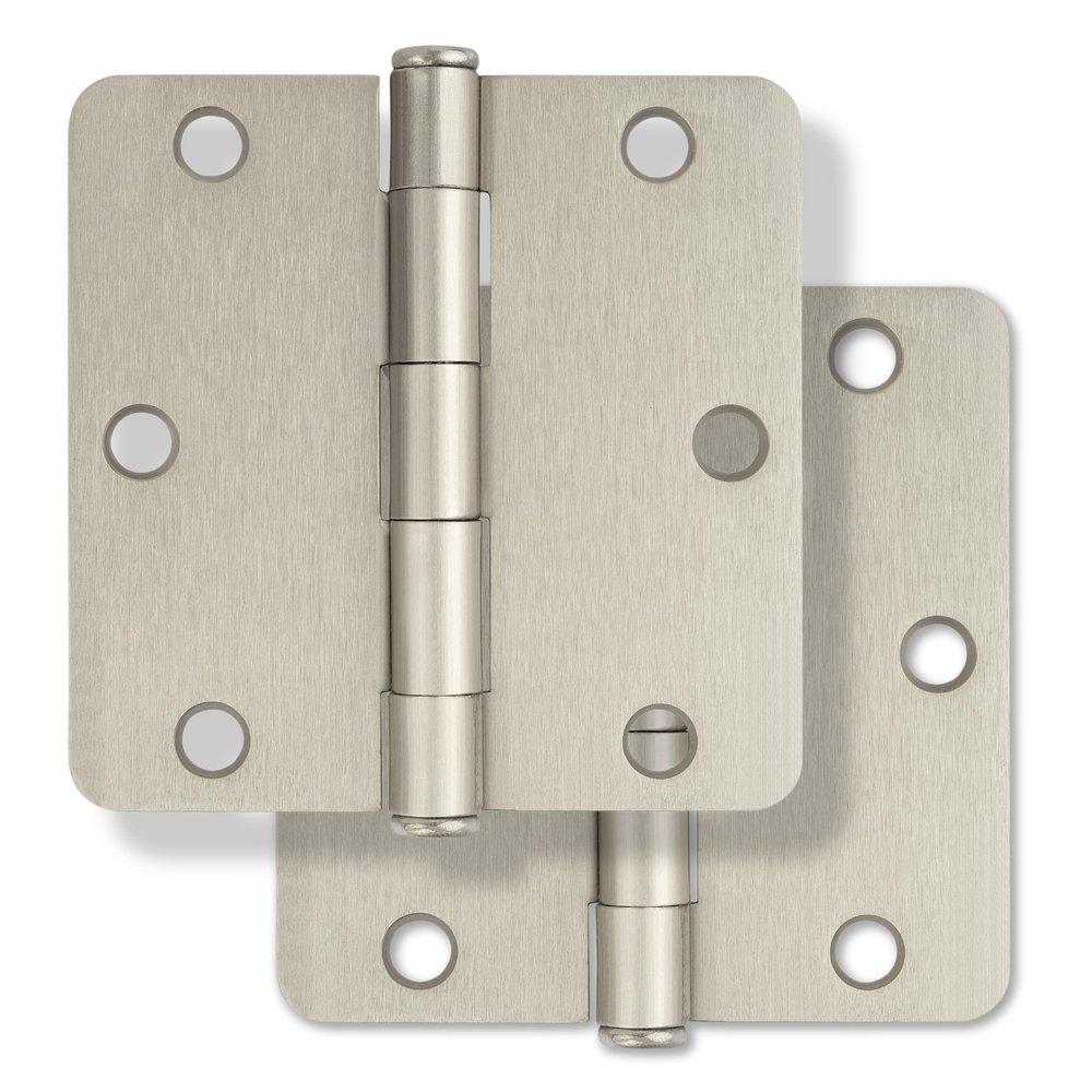 Westcraft Satin Nickel 3-1/2 in. Steel Door Hinge (Pack of 2) 