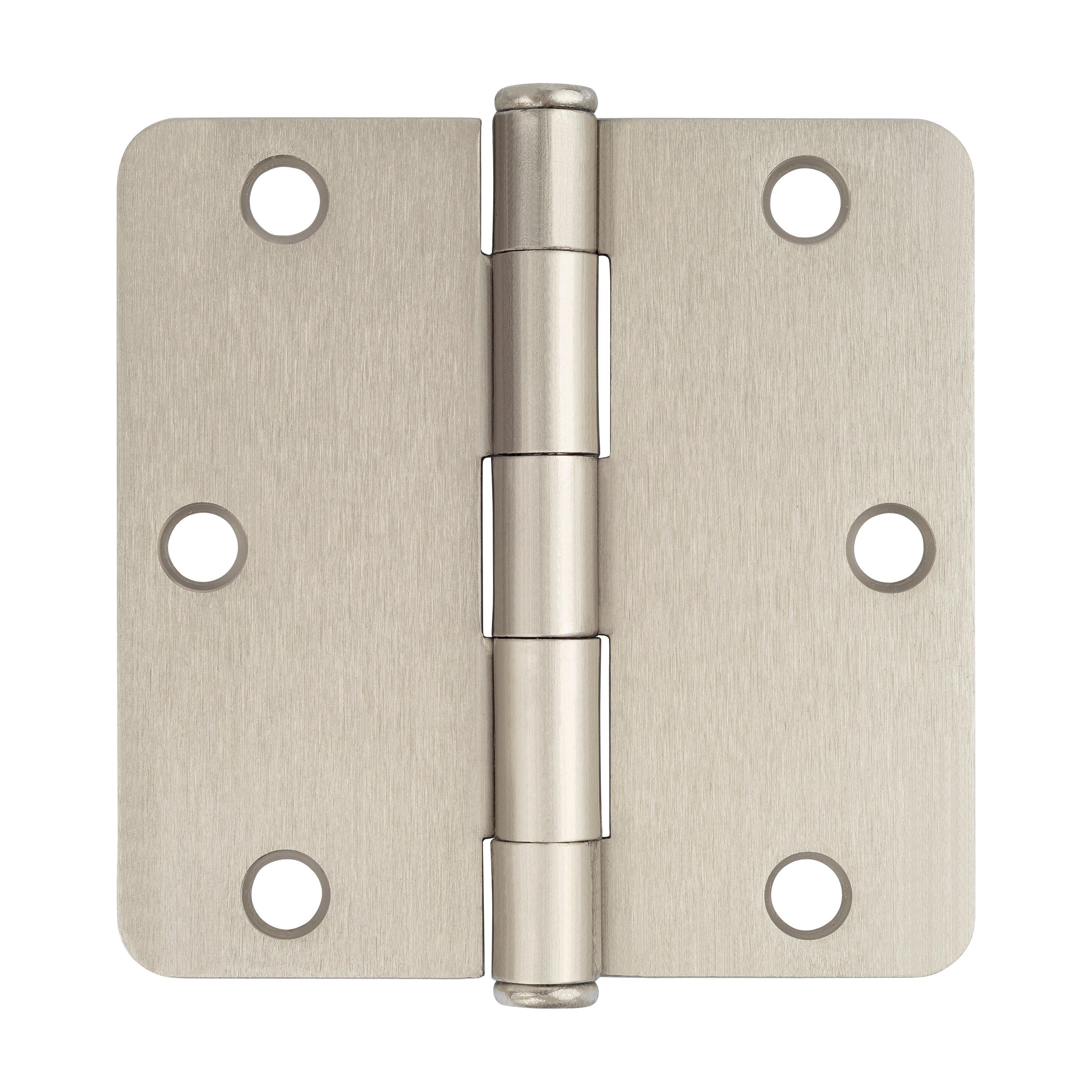 Westcraft Satin Nickel 3-1/2 in. Steel Door Hinge (Pack of 2) 