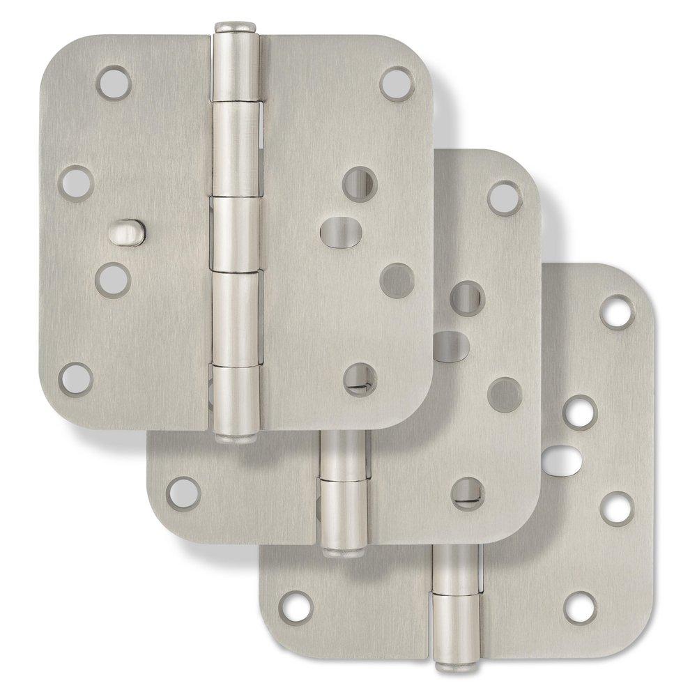 Westcraft Satin Nickel 4 in. Steel Security Door Hinge (Pack of 3) 