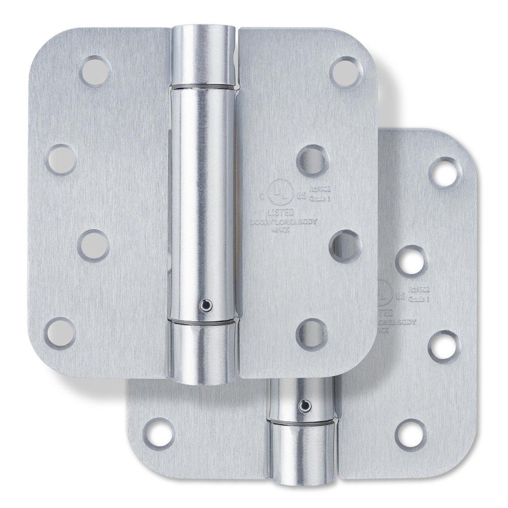 Westcraft Satin Chrome 4 in. Steel Spring Door Hinge (Pack of 2) 