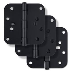 4 in. Steel Security Door Hinge in Matte Black (Pack of 3)