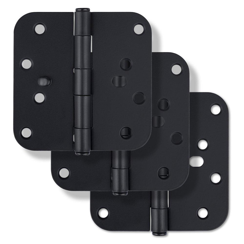 Westcraft Matte Black 4 in. Steel Security Door Hinge (Pack of 3) 