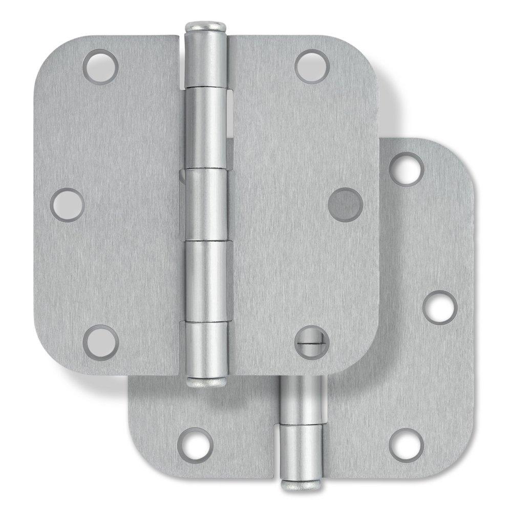 Westcraft Satin Chrome 3-1/2 in. Steel Door Hinge (Pack of 2) 