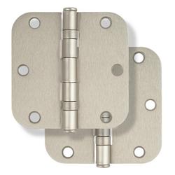 3-1/2 in. Steel Ball Bearing Door Hinge in Satin Nickel (Pack of 2)