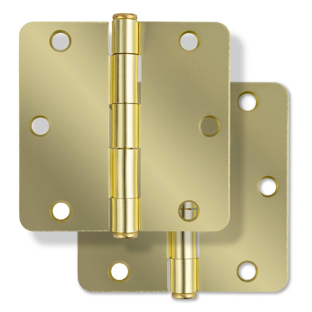 Westcraft Satin Brass 3-1/2 in. Steel Door Hinge (Pack of 2) 