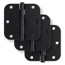 Westcraft Matte Black 3-1/2 in. Steel Door Hinge (Pack of 3) 