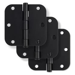 3-1/2 in. Steel Door Hinge in Matte Black (Pack of 3)