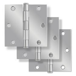 3-1/2 in. Steel Door Hinge in Polished Chrome (Pack of 3)