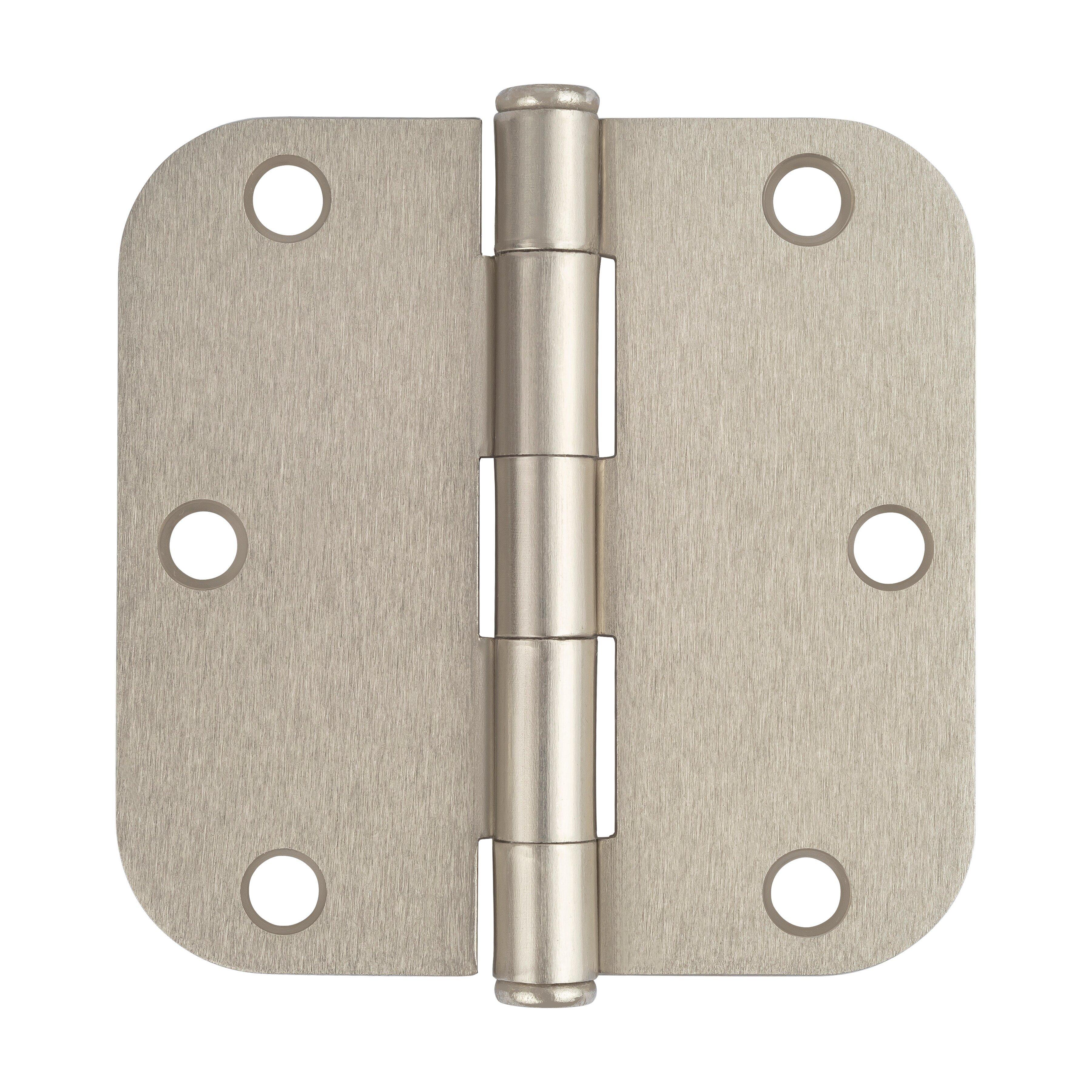 Westcraft Satin Nickel 3-1/2 in. Steel Door Hinge (Pack of 3) 
