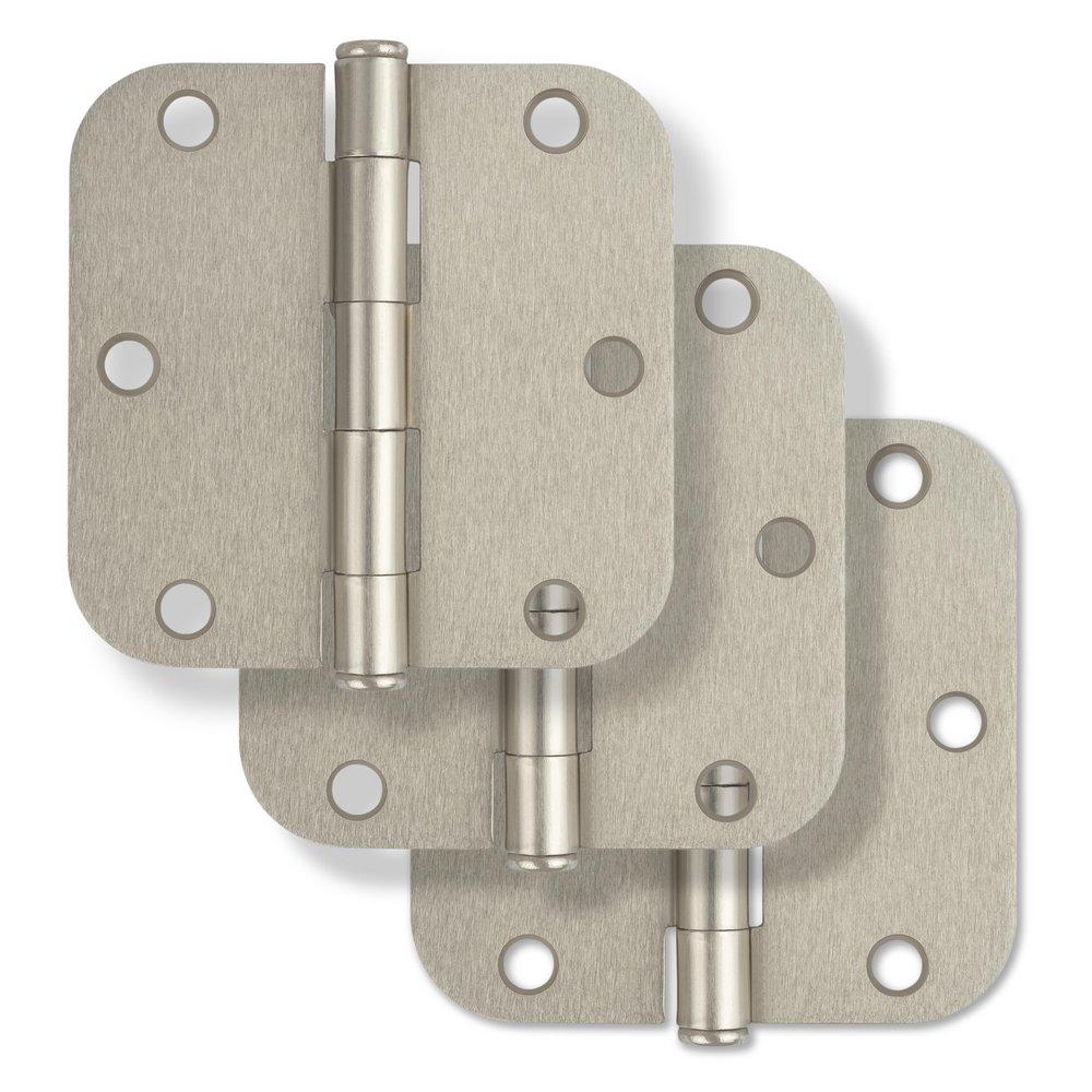 Westcraft Satin Nickel 3-1/2 in. Steel Door Hinge (Pack of 3) 