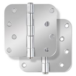 4 in. Steel Door Hinge in Polished Chrome (Pack of 2)