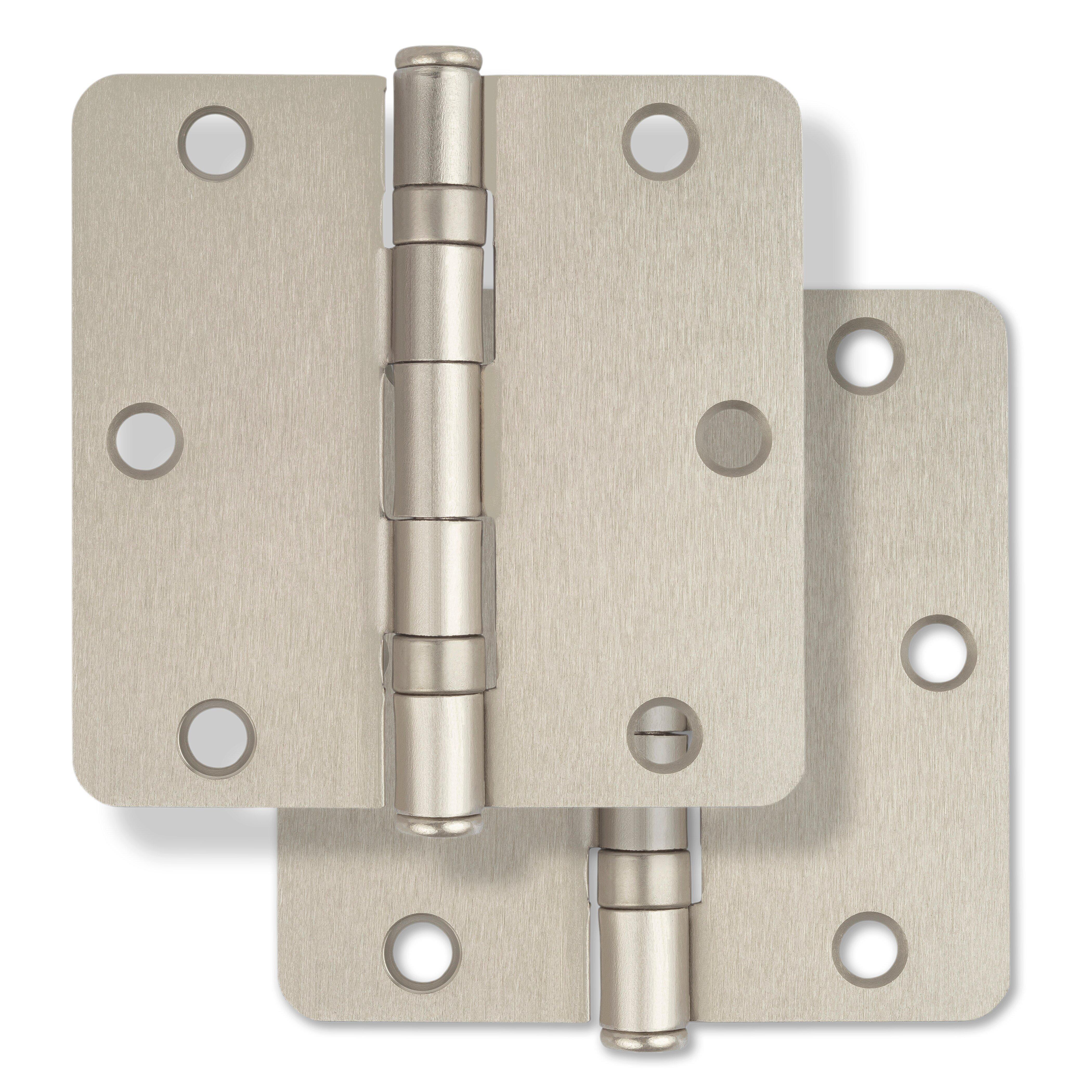 Westcraft Satin Nickel 3-1/2 in. Steel Ball Bearing Door Hinge (Pack of 2) 