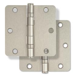 3-1/2 in. Steel Ball Bearing Door Hinge in Satin Nickel (Pack of 2)