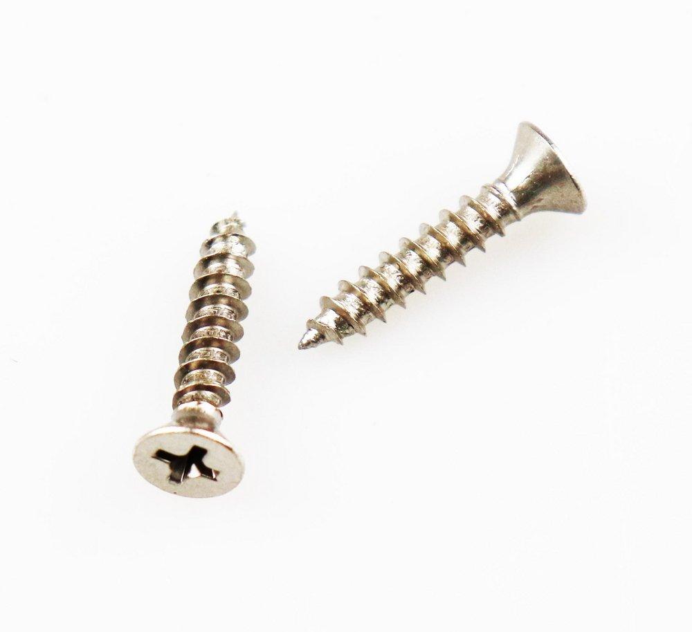 Westcraft Satin Nickel 1 in. #9 Steel Door Hinge Screw (Pack of 8) 