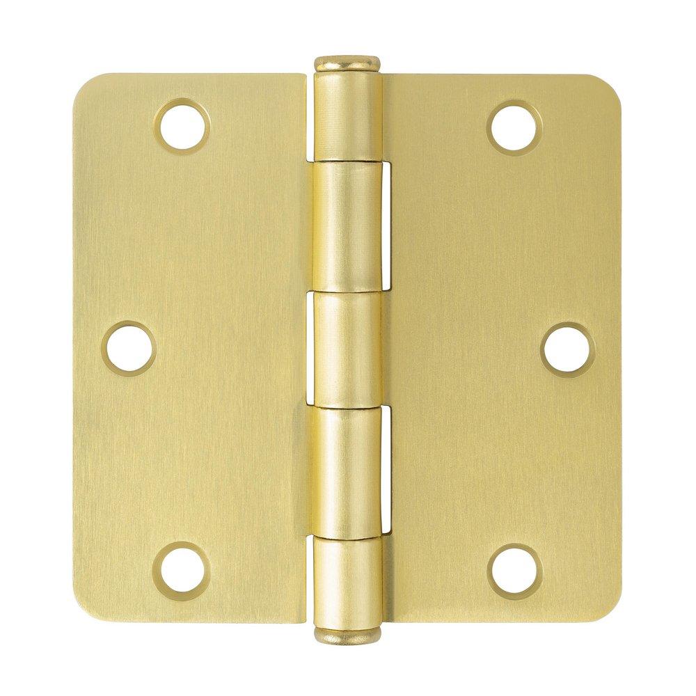 Westcraft Champagne Brass 3-1/2 in. Steel Door Hinge (Pack of 3) 
