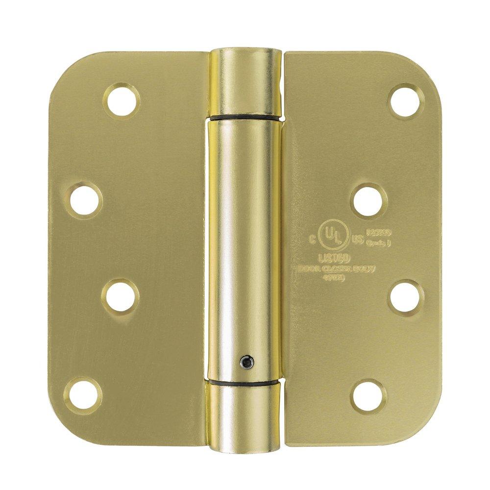 Westcraft Satin Brass 4 in. Steel Spring Door Hinge (Pack of 2) 
