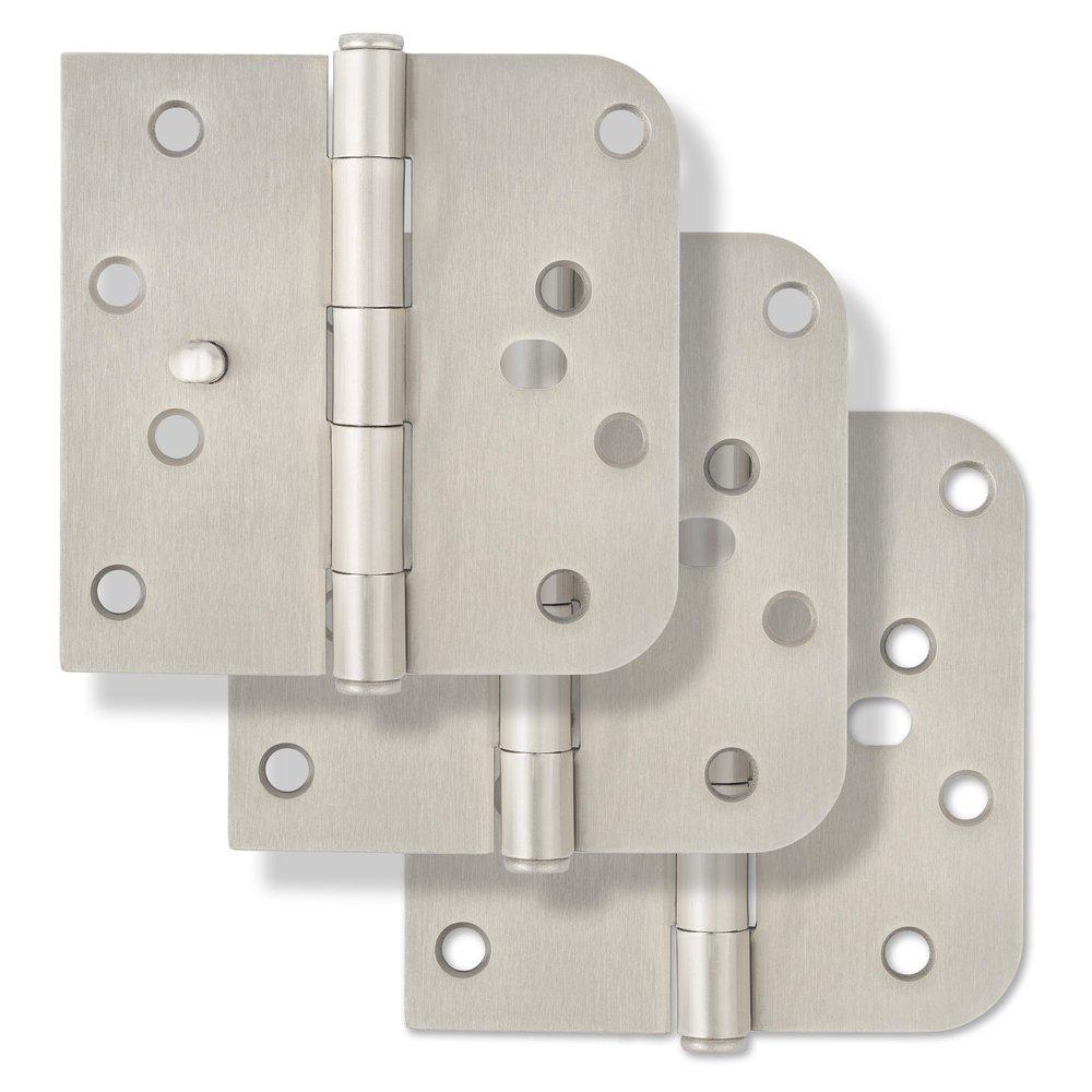 Westcraft Satin Nickel 4 in. Steel Security Door Hinge (Pack of 3) 