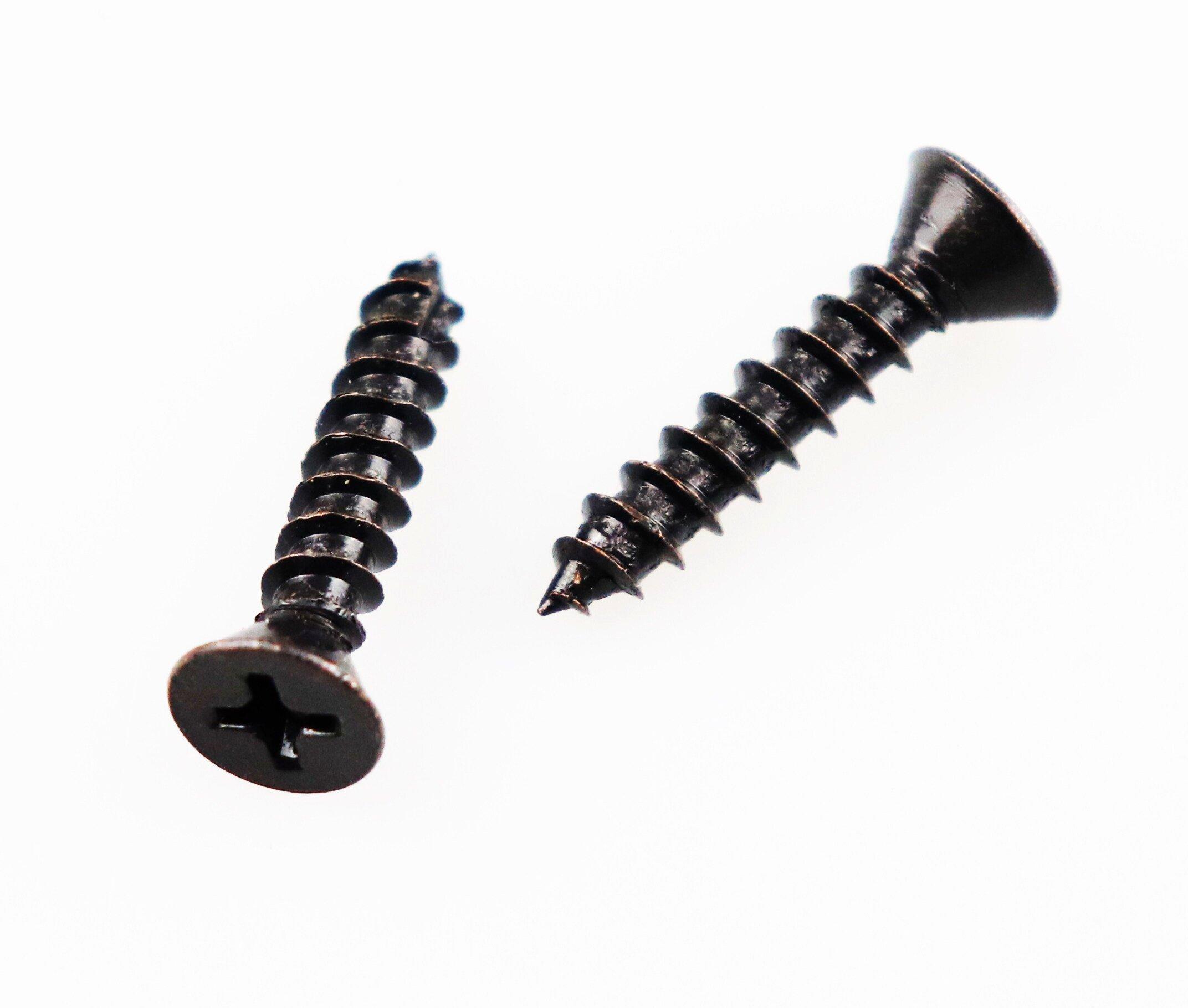 Westcraft Matte Black 1 in. #9 Steel Door Hinge Screw (Pack of 8) 