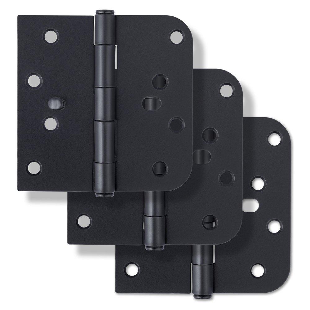 Westcraft Matte Black 4 in. Steel Security Door Hinge (Pack of 3) 
