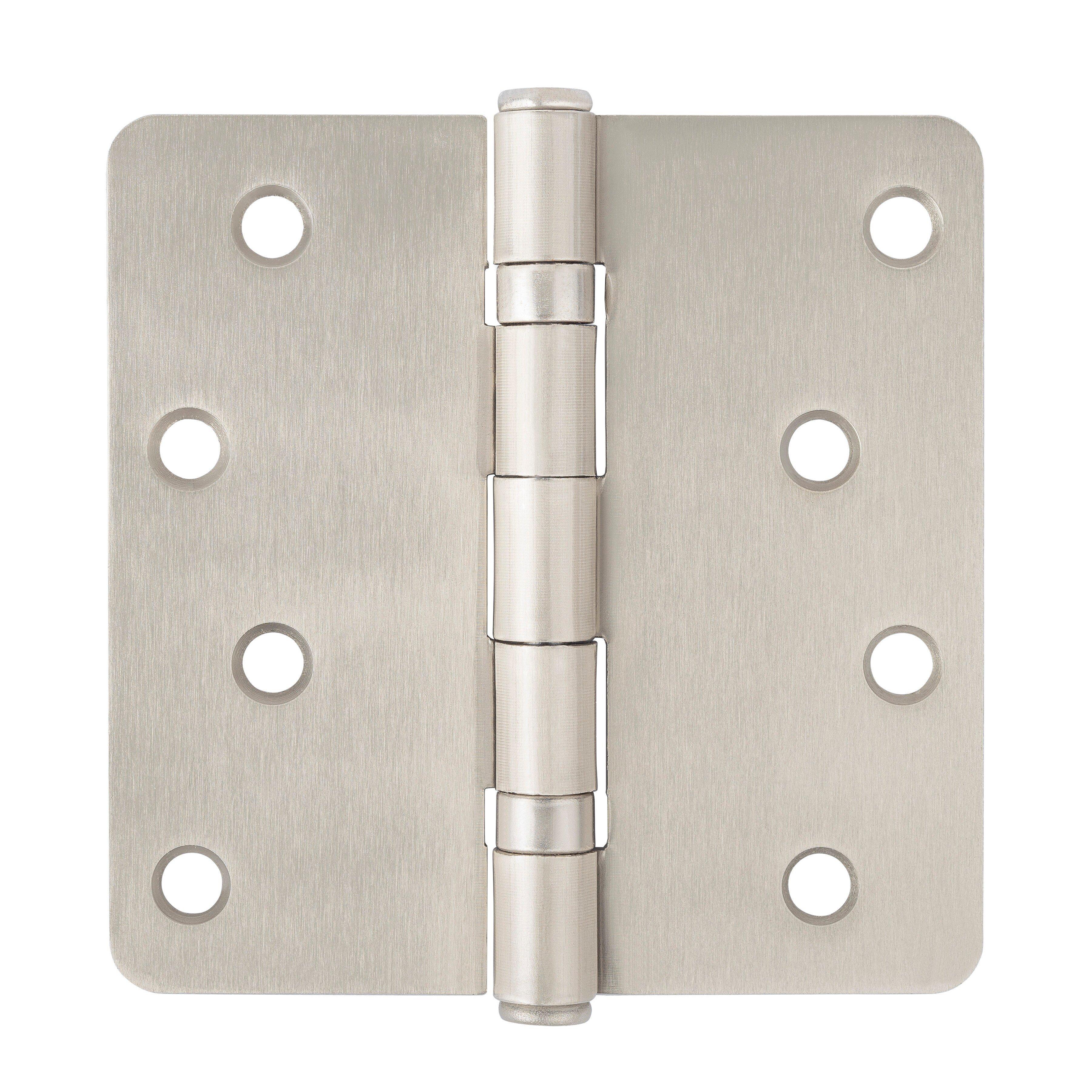 Westcraft Satin Nickel 4 in. Steel Ball Bearing Door Hinge (Pack of 2) 