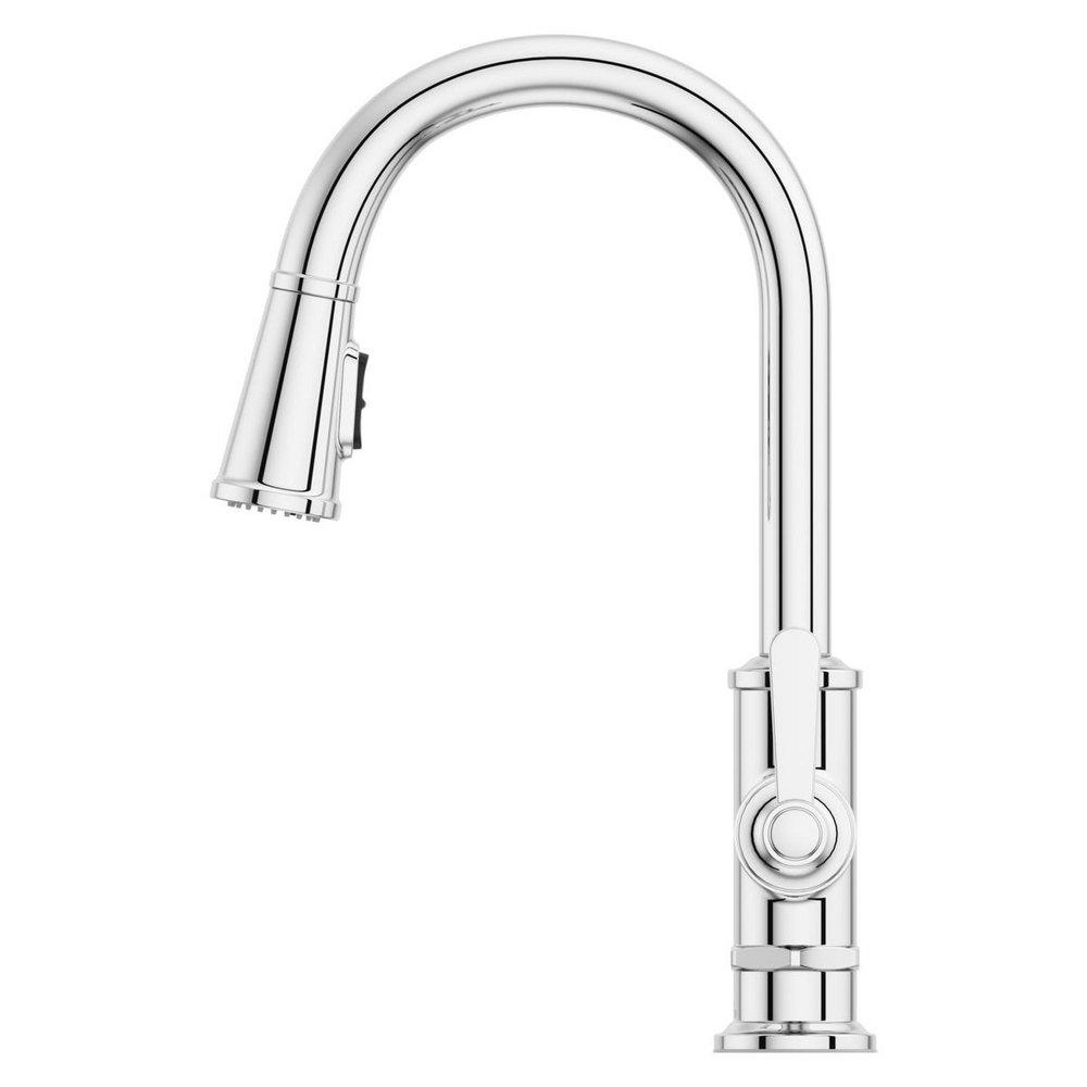 Pfister Polished Chrome Single Handle Pull Down Kitchen Faucet 