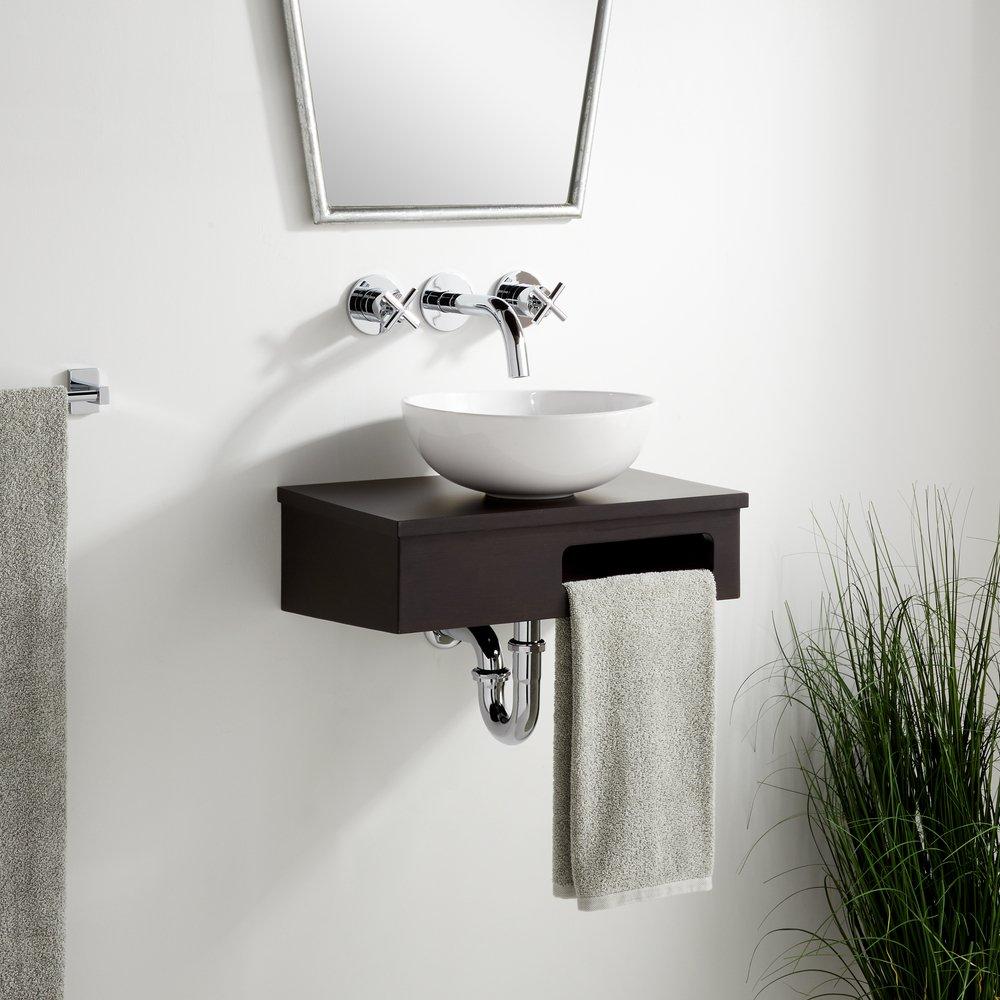 Signature Hardware Mocha Brown 18 in. Wall Mount Vanity 