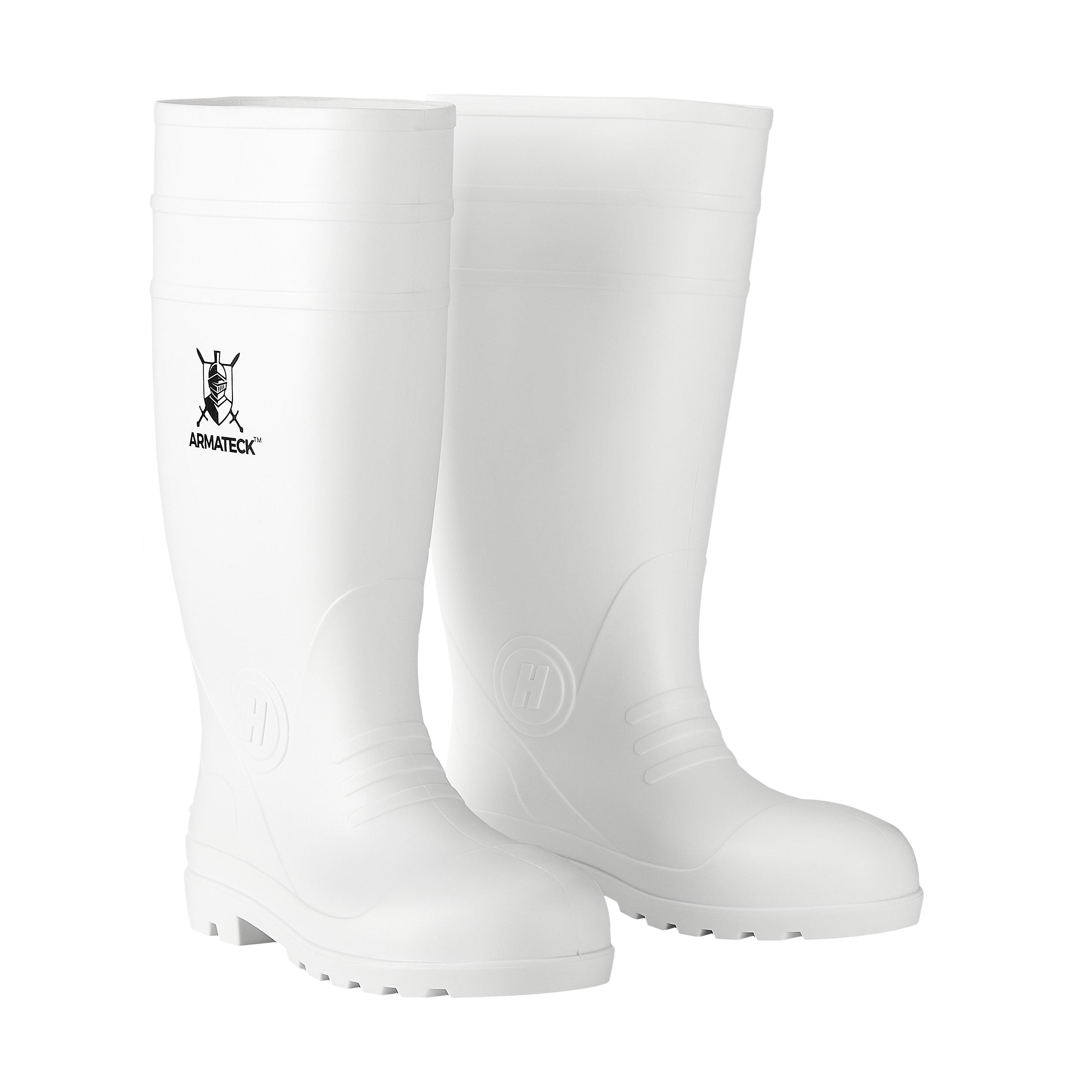 Armateck White Steel Toe Rain and Mud Boot in White 