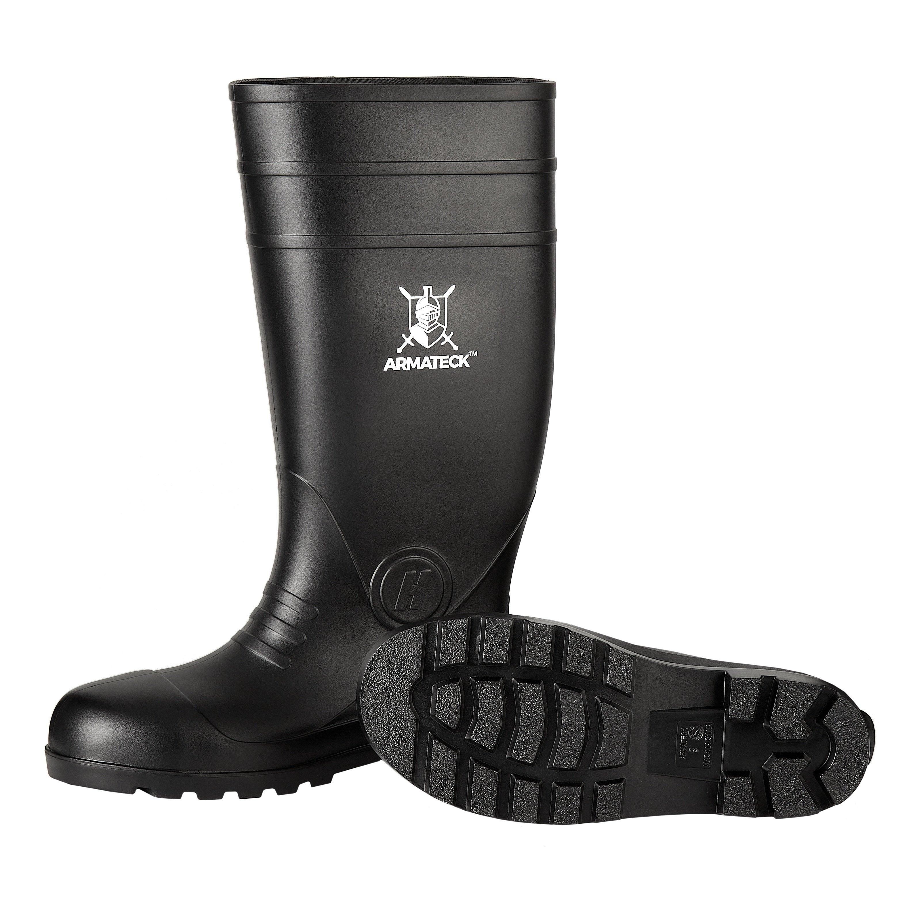 Armateck Black Steel Toe Rain and Mud Boot in Black 